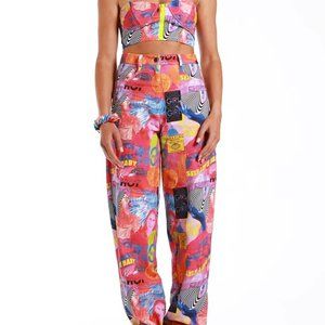 Elsie & Fred NWT 'Elsie Empower Print' Graphic Baggy Denim Jeans Size M